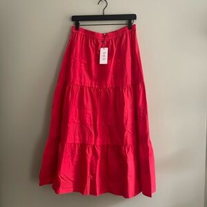 Sea NY cotton poplin tiered midi skirt